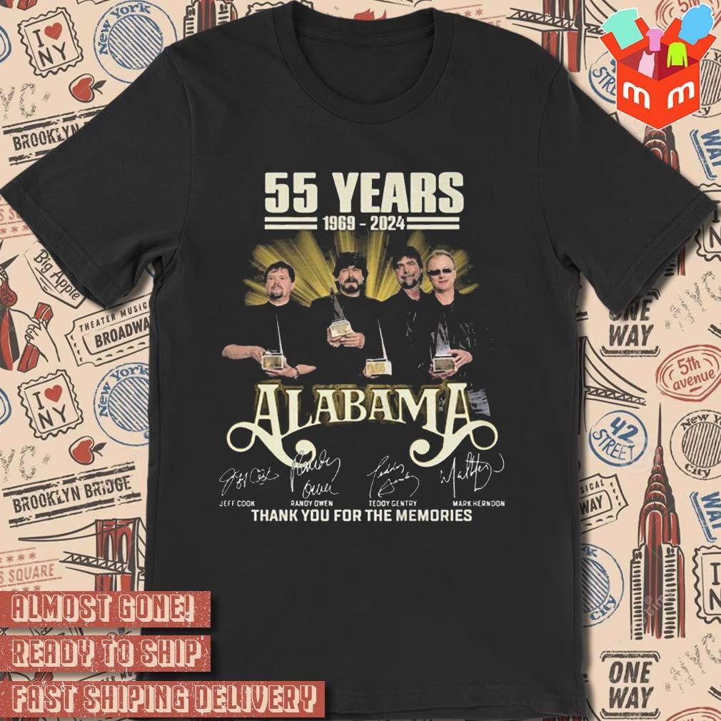 55 years 1968 2023 alanama thank you for the memories signatures photo design t-shirt
