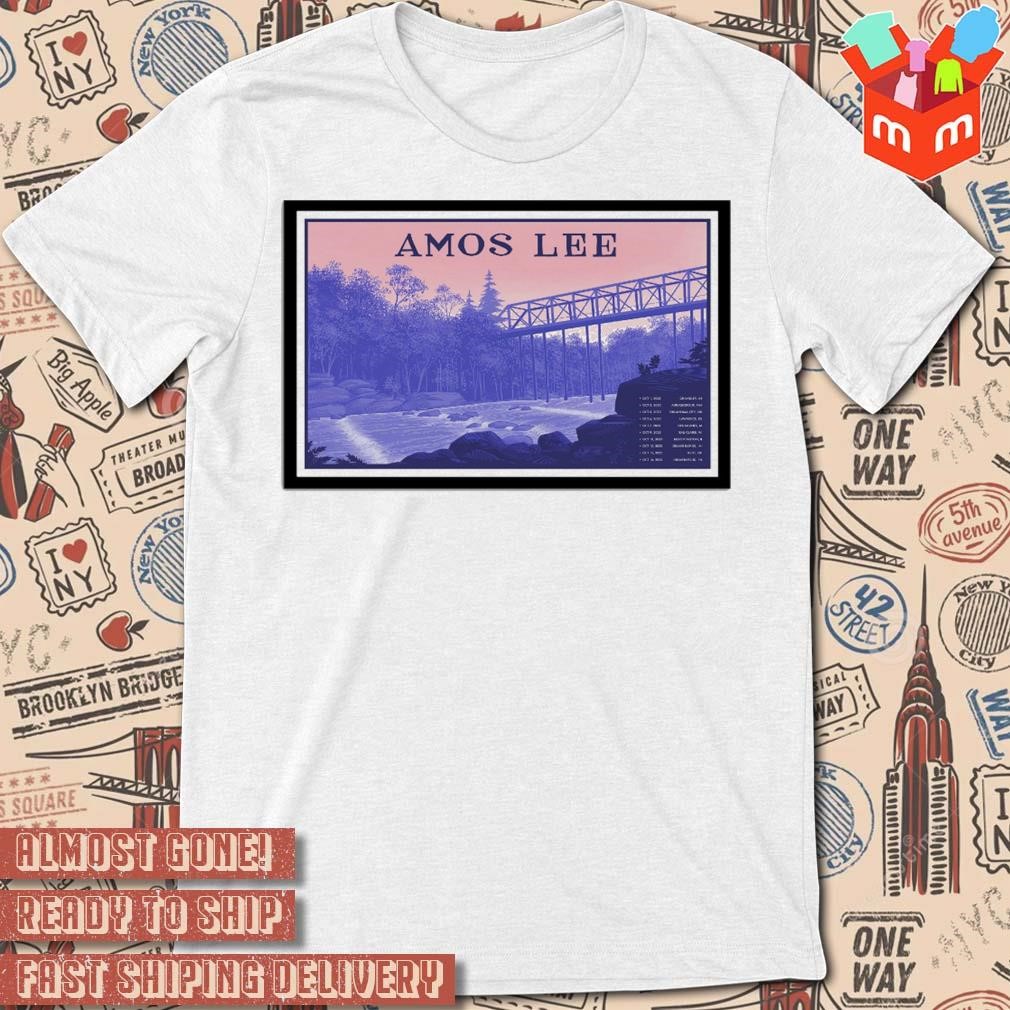 Amos Lee october 2023 tour art poster design t-shirt