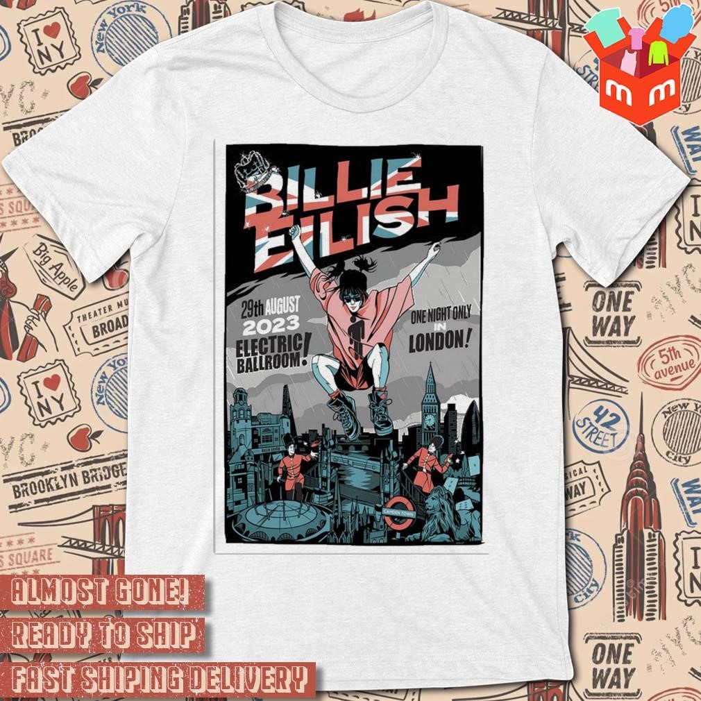 Billie Eilish London tour 2023 art poster design t-shirt