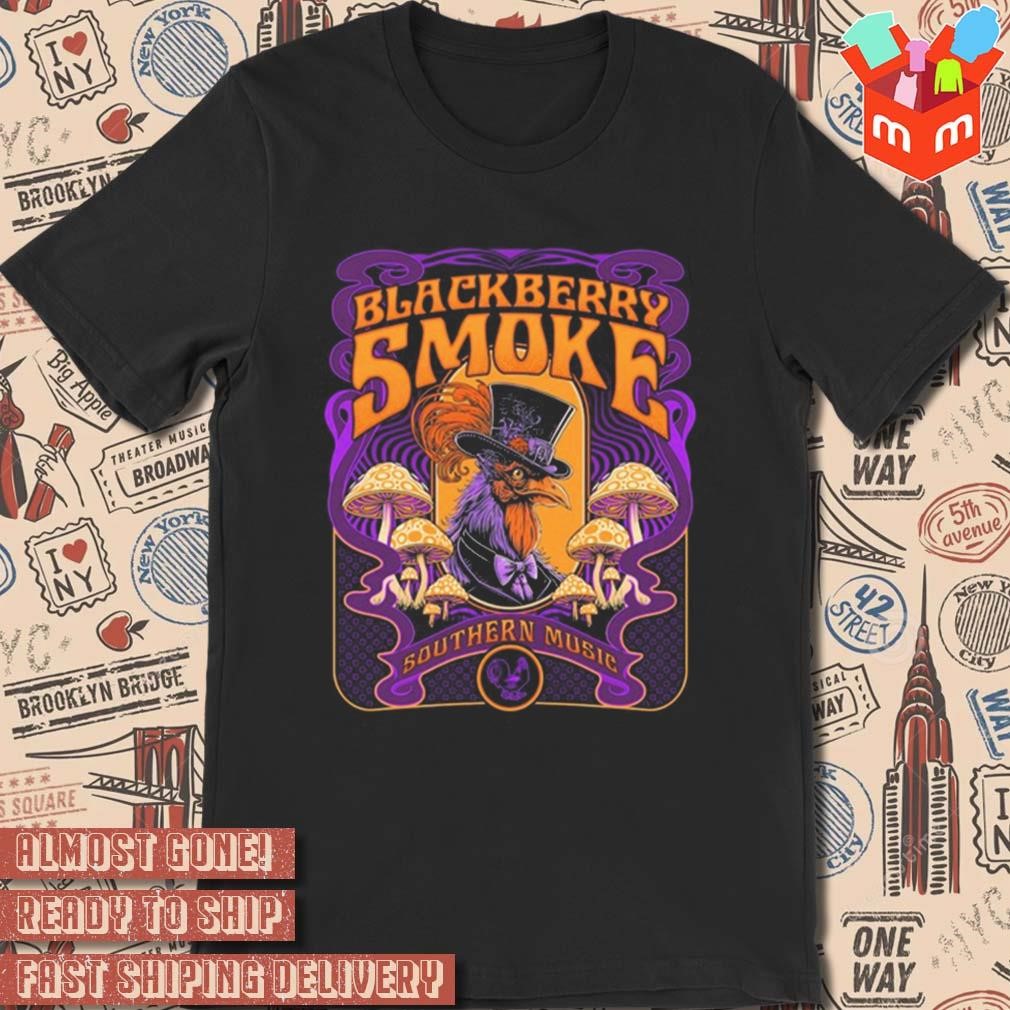 Blackberry smoke top hat rooster art design t-shirt
