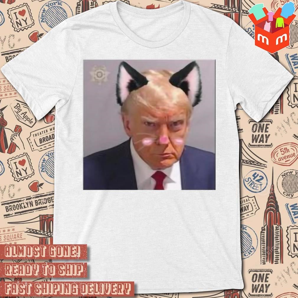 Catboy Donald Trump Mugshot Never Surrender T-shirt