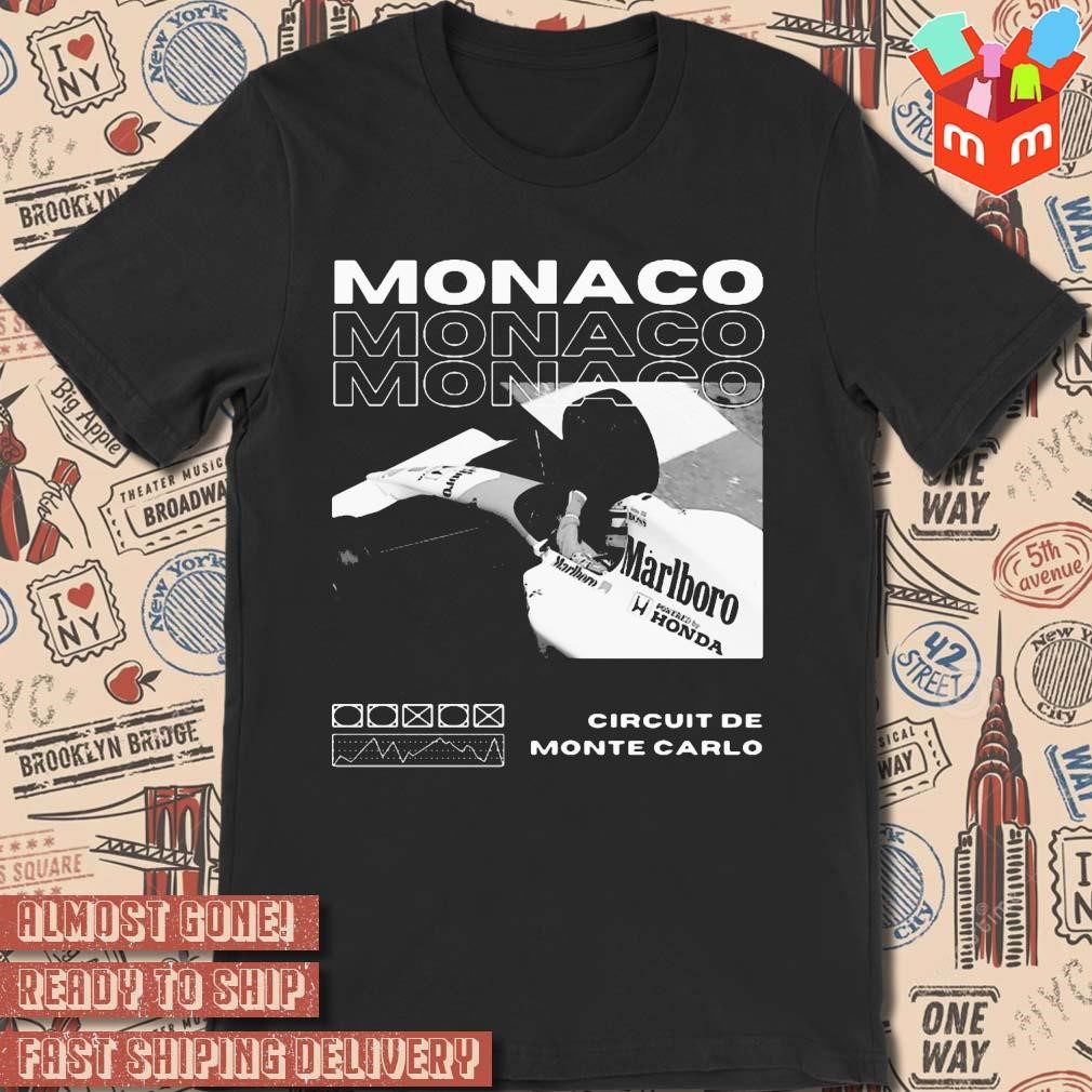 Chanel F1 Vintage Monaco Ayrton Senna Mclaren Marlboro photo design T-shirt