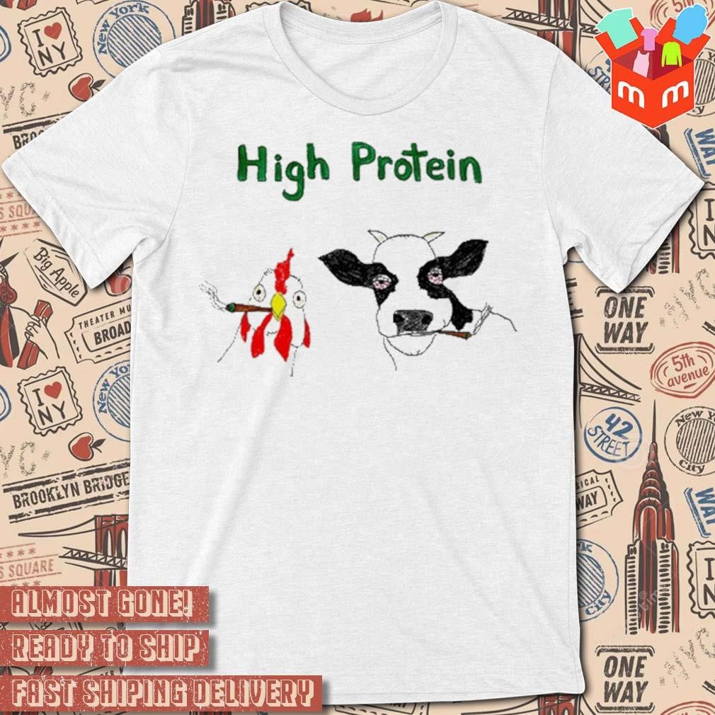 Chicken and dairy cow high protein art design t-shirt