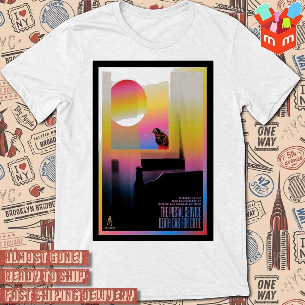 Death cab for cutie celebrating the 20th anniversary of give up and transatlanticism 2023 art poster design t-shirt