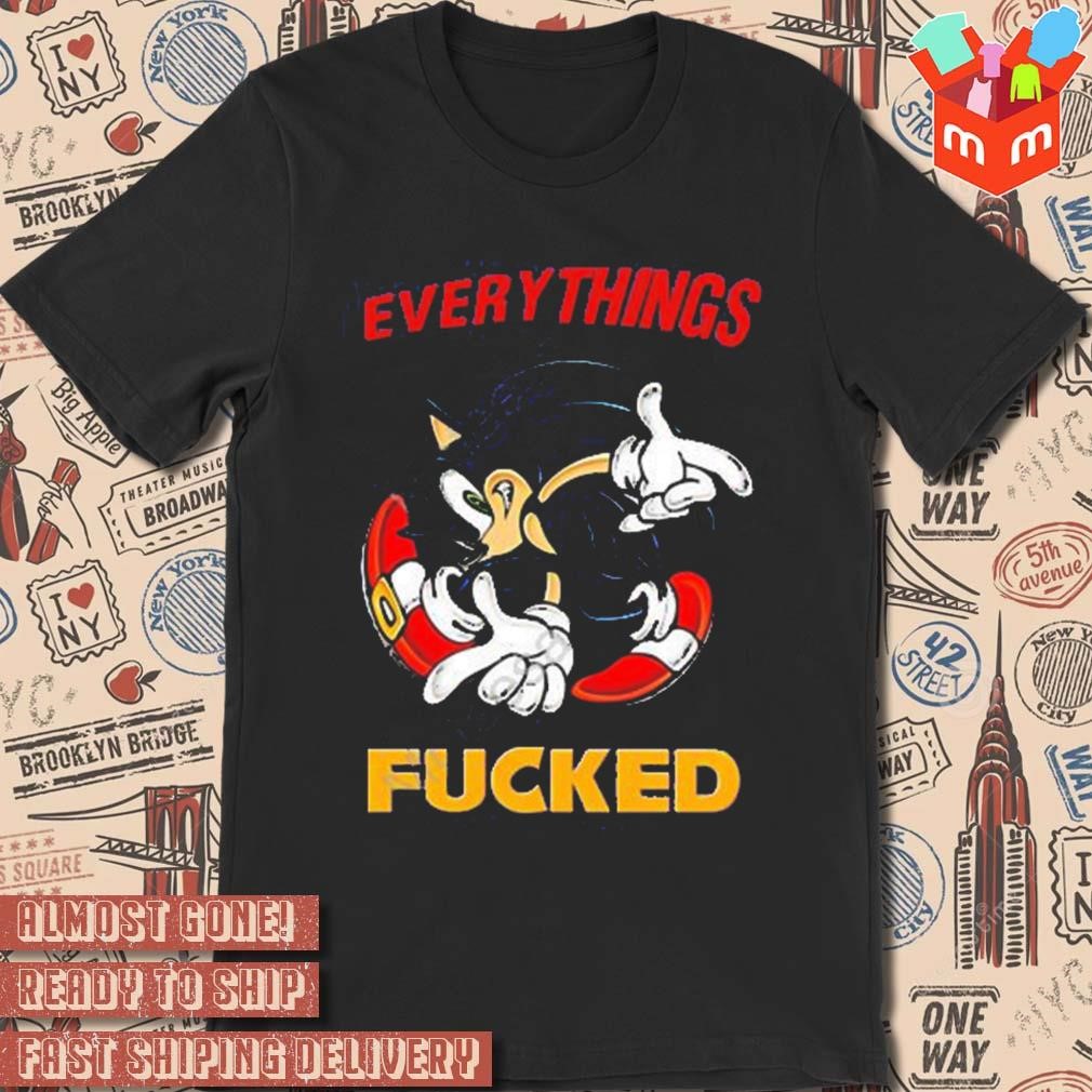 Everything's fucked Sonic art design t-shirt