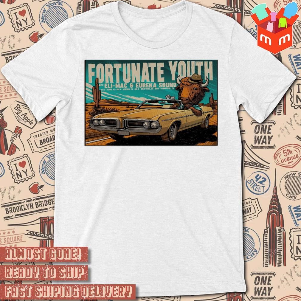 Fortunate youth august 3-6 2023 tour art poster design t-shirt