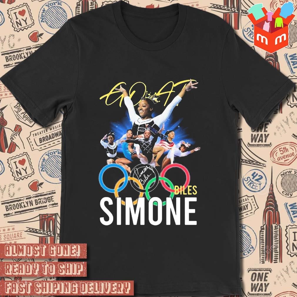 GOAT Simone Biles Signature photo design T-shirt