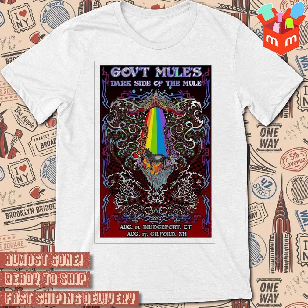 Gov't mule tour 2023 Bridgeport CT art poster design t-shirt