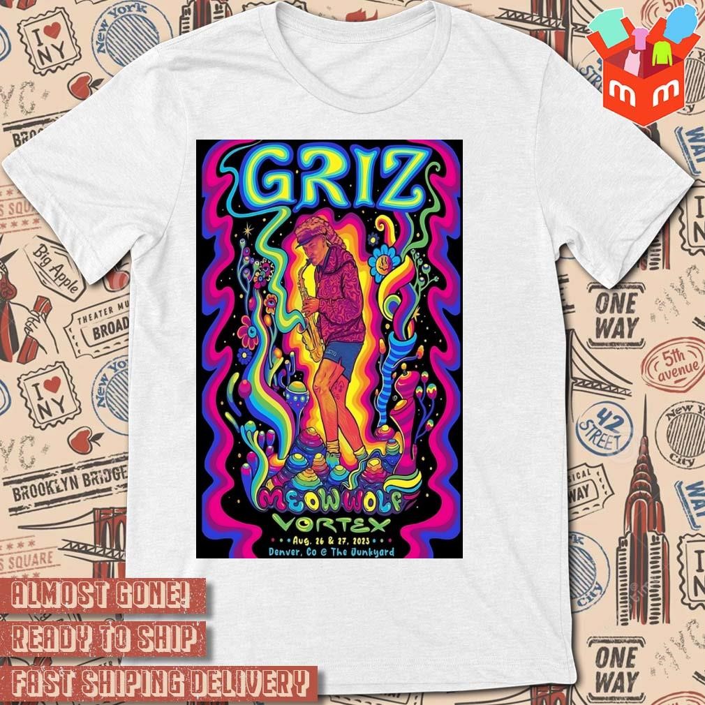 Griz Tour in Denver August 26 & 27, 2023 art poster design T-shirt