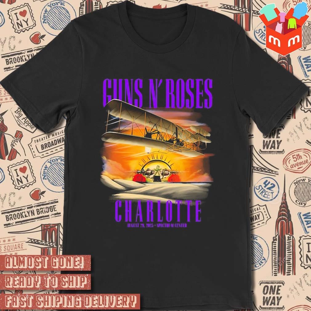 Guns N' Roses 29 August Event Charlotte 2023 art design T-shirt