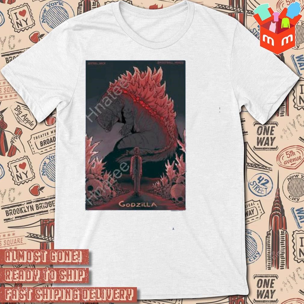 Horror godzilla art poster design t-shirt