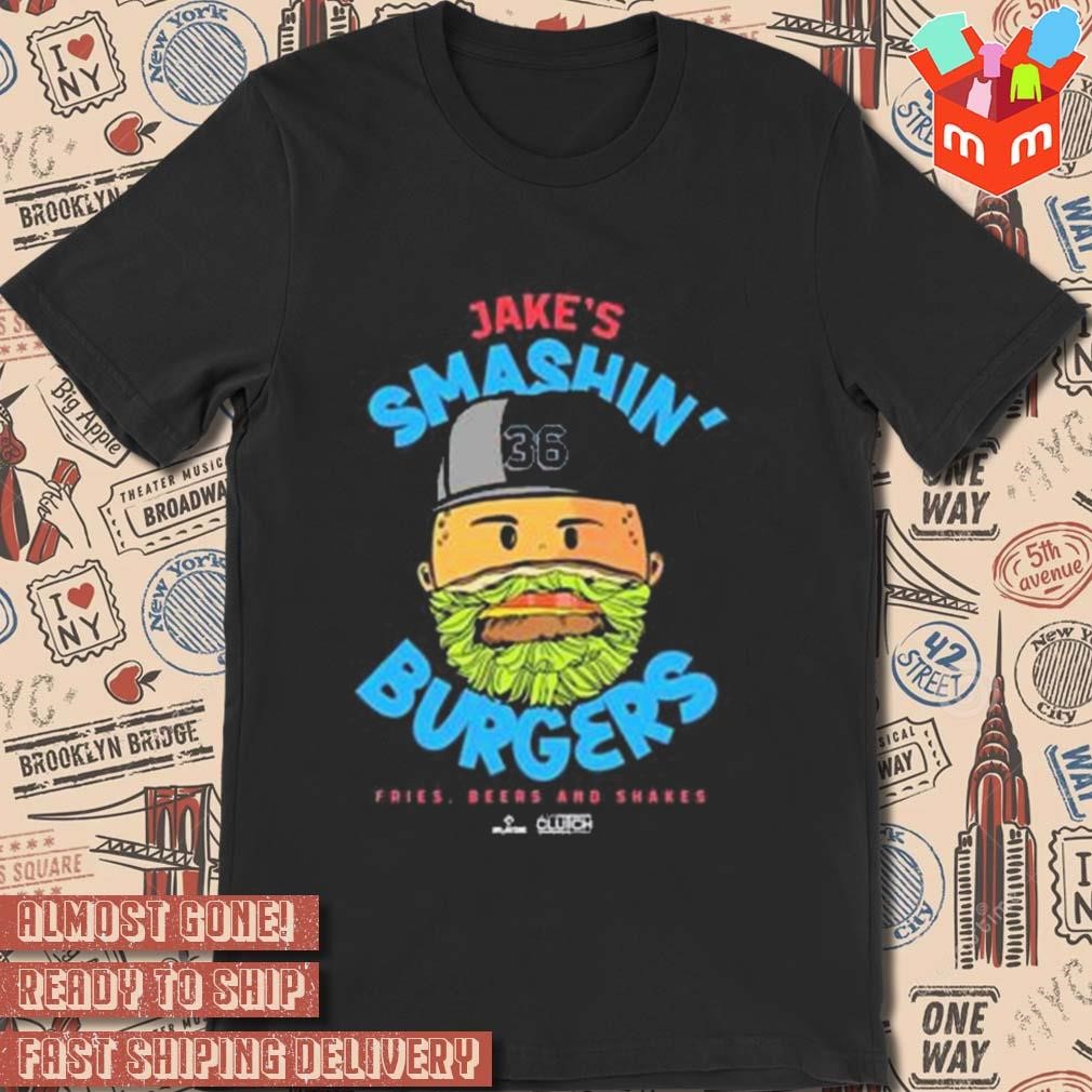 Jake burger smashin' burgers fries beers and shakes art design t-shirt