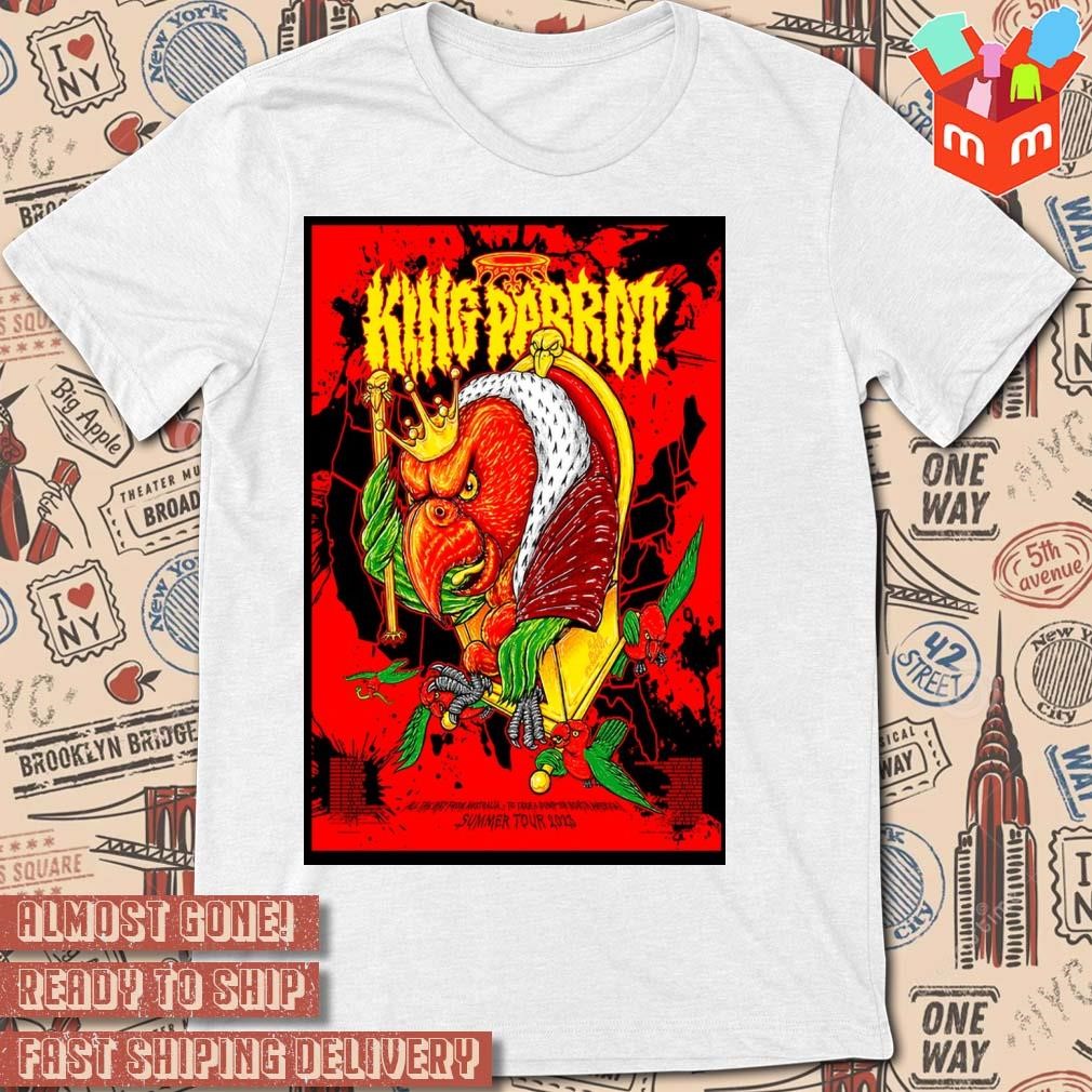 King Parrot Summer Tour 2023 art poster design T-shirt