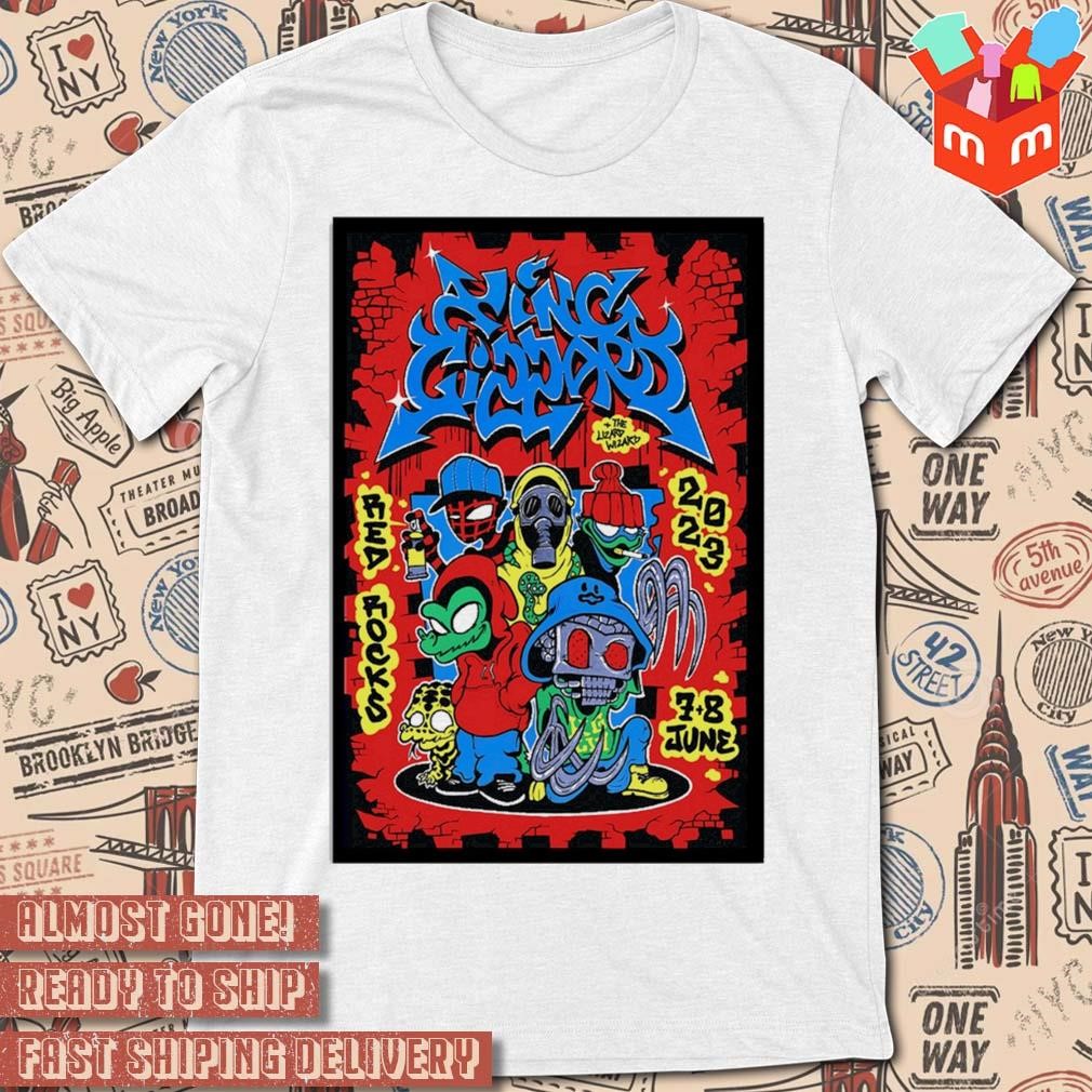 King gizzard and the lizard wizard june 7 and 8 Red Rocks tour art poster design t-shirt