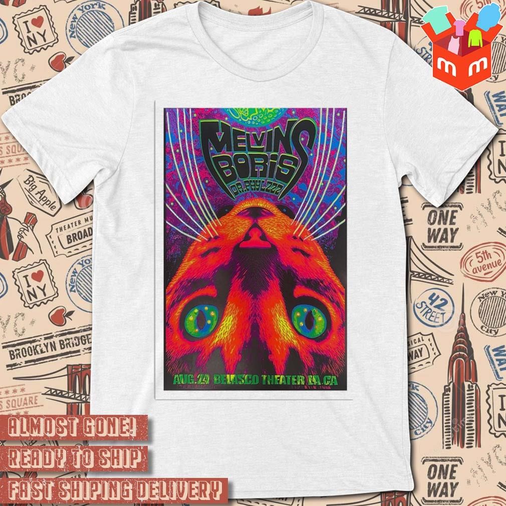 Melvins and Boris with Mr. Phylzzz band august 24 2023 Belasco theater LA CA art poster design t-shirt