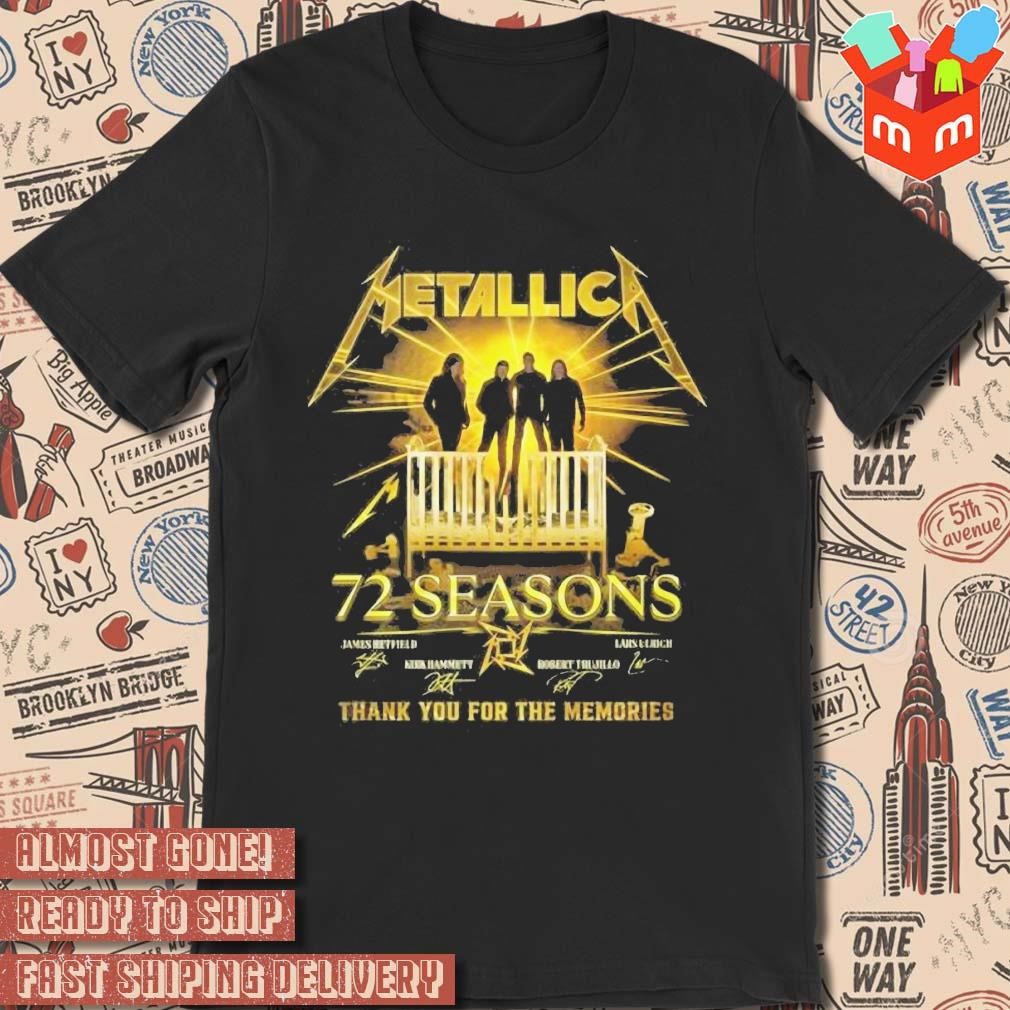 Metallica 72 Seasons Thank You For The Memories signatures photo design T-shirt