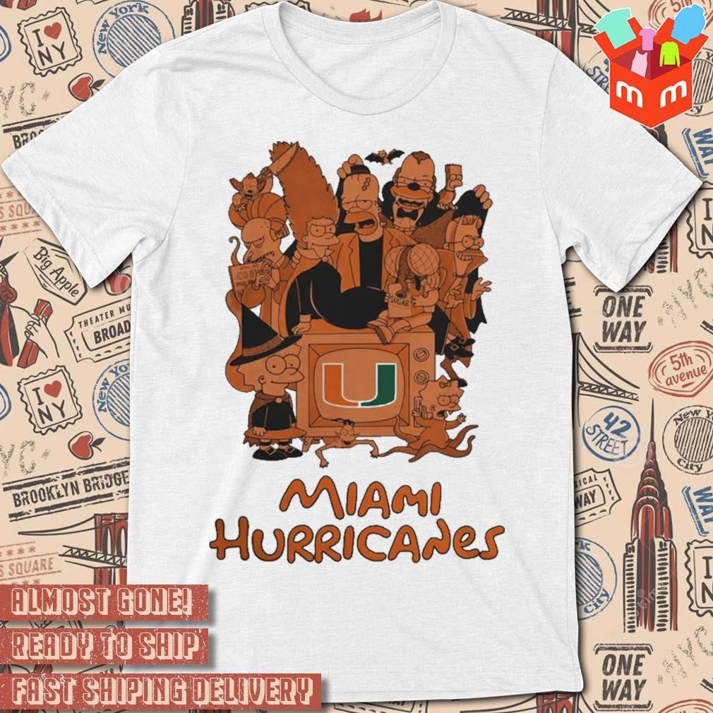 Miami Hurricanes the Simpsons halloween art design t-shirt