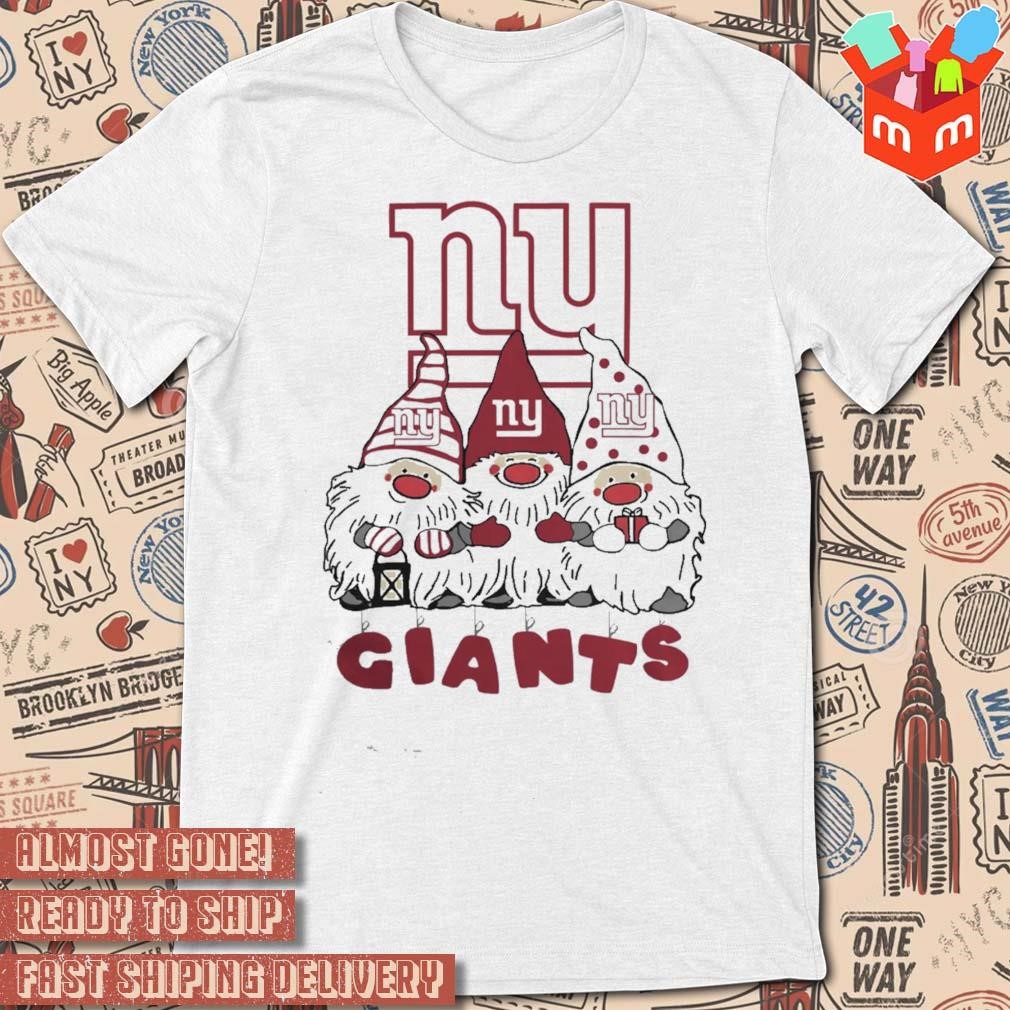 Ny giants the gnomes Christmas 2023 art design t-shirt