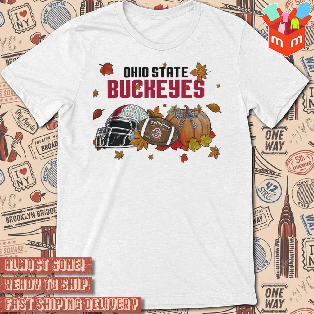 Ohio state buckeyes ncaa Football welcome fall pumpkin halloween 2023 art design t-shirt