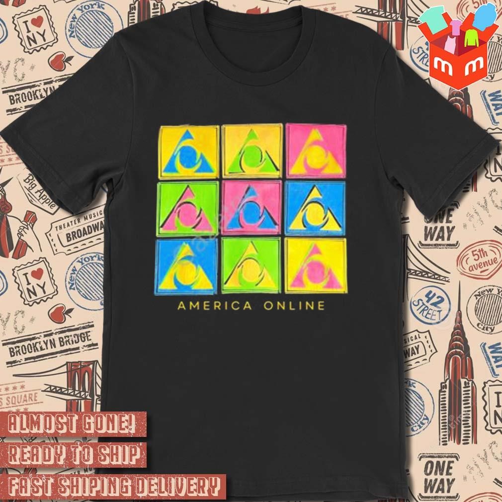 Pauly taking aol America online art design t-shirt