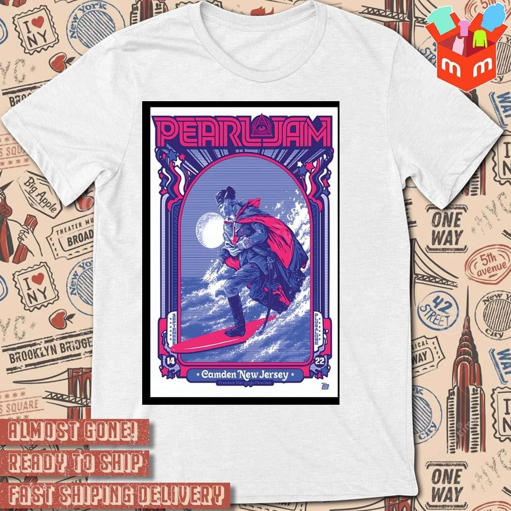 Pearl Jam 2022 Camden New Jersey art poster design T-shirt