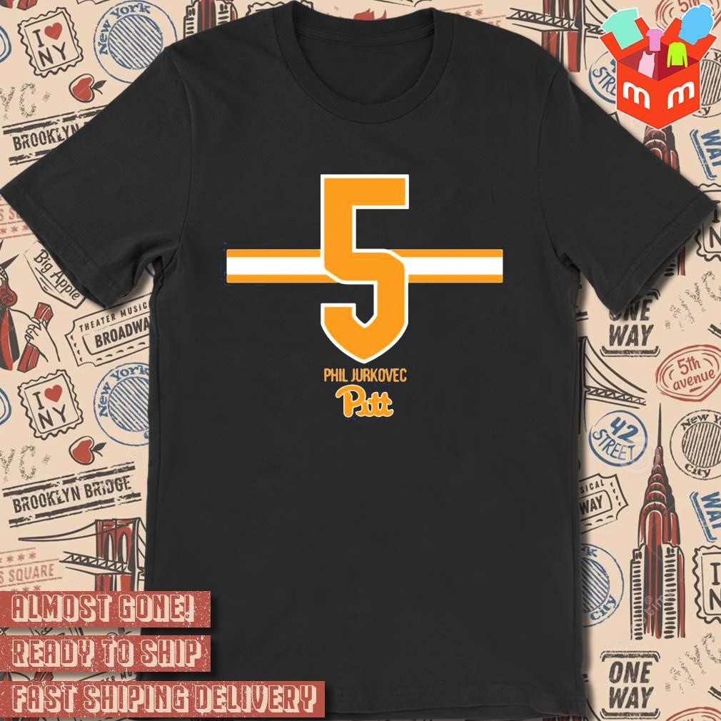Pitt Football Phil Jurkovec Number 5 logo design T-shirt