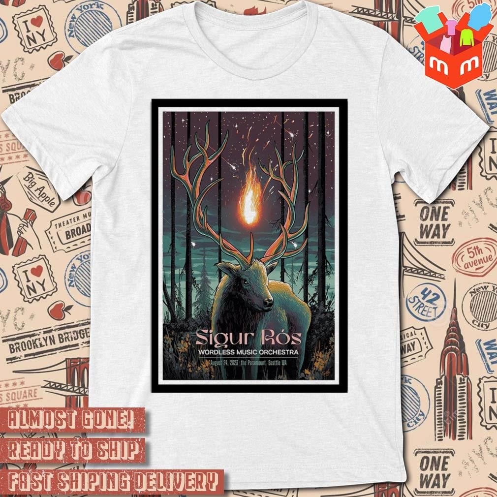 Sigur Rós wordless music Orchestra august 24 2023 the paramount Seattle WA art poster design t-shirt