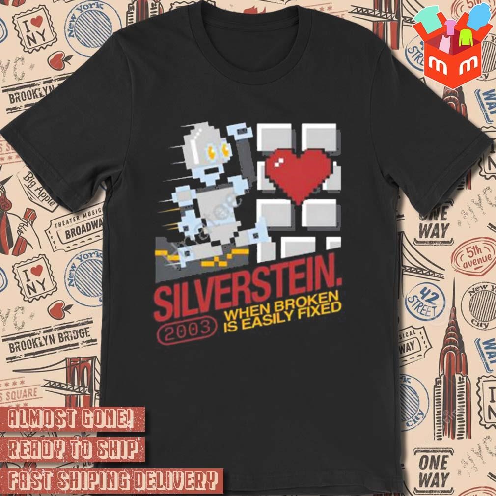 Silverstein store video game when broken is easily fixed 2003 art design t-shirt