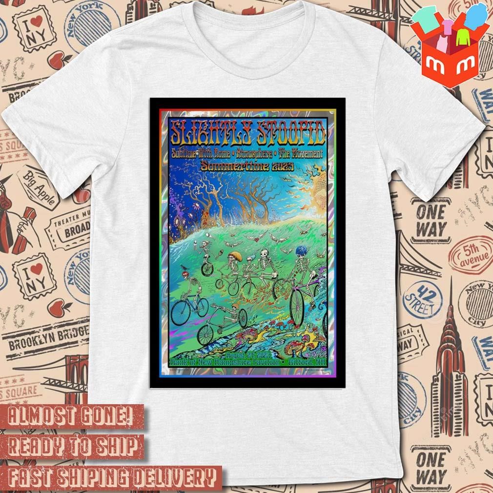 Slightly stoopid aug 24 2023 Gilford New Hampshire event art poster design t-shirt