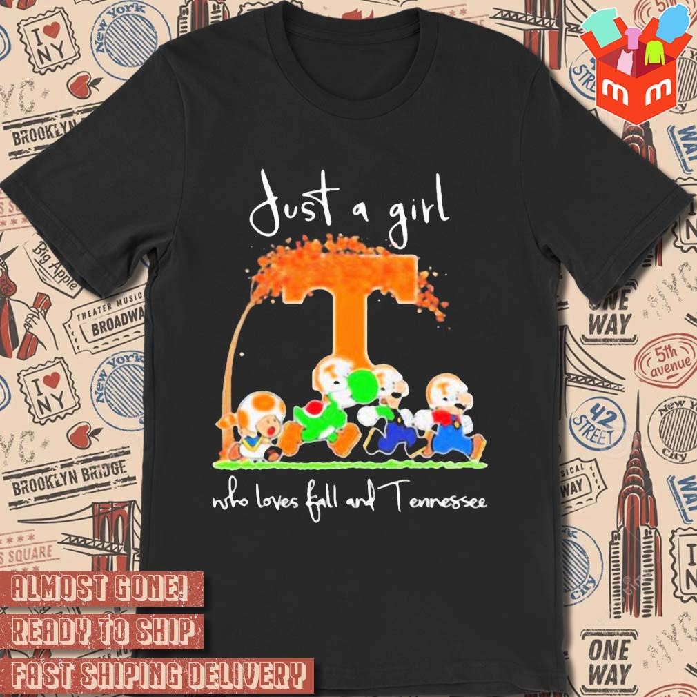 Super Mario Just A Girl Who Loves Fall And Tennessee Volunteers art design T-shirt