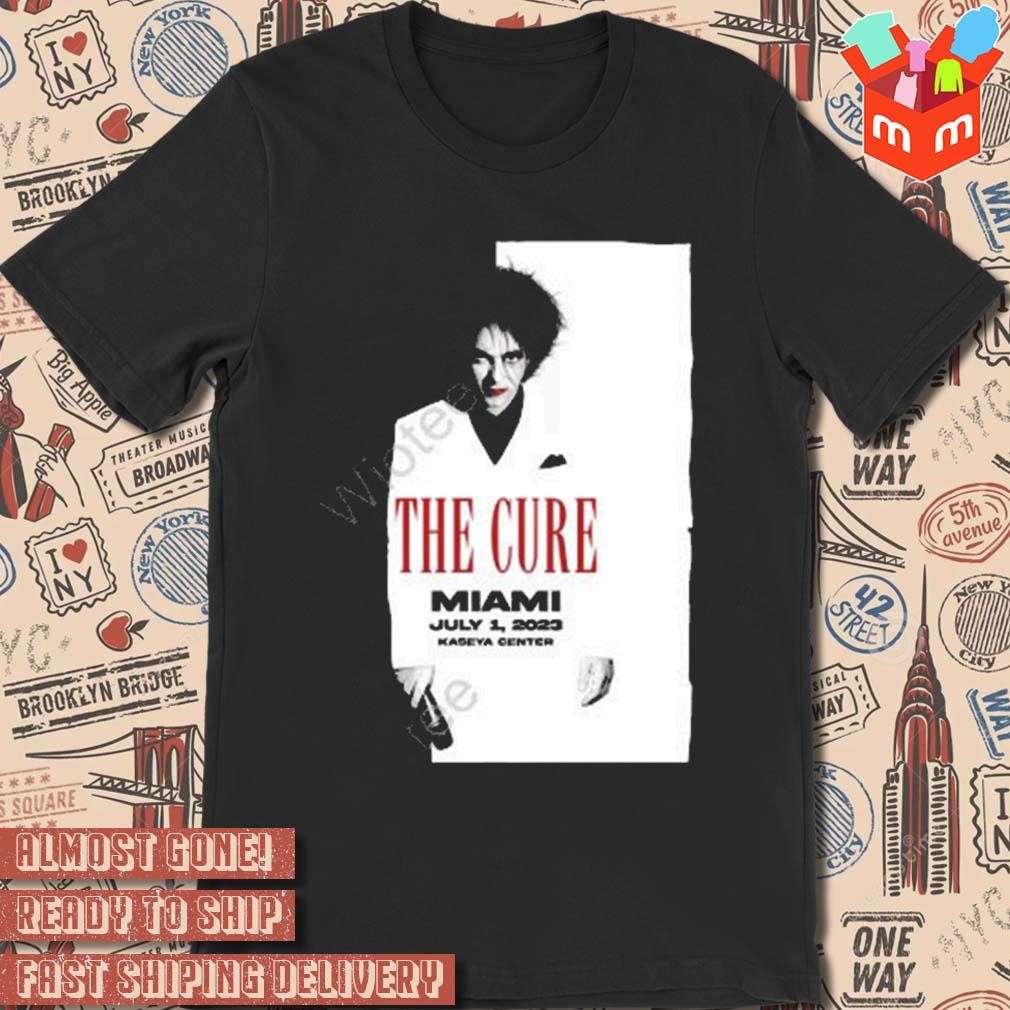 The Cure merch Miami event photo design t-shirt