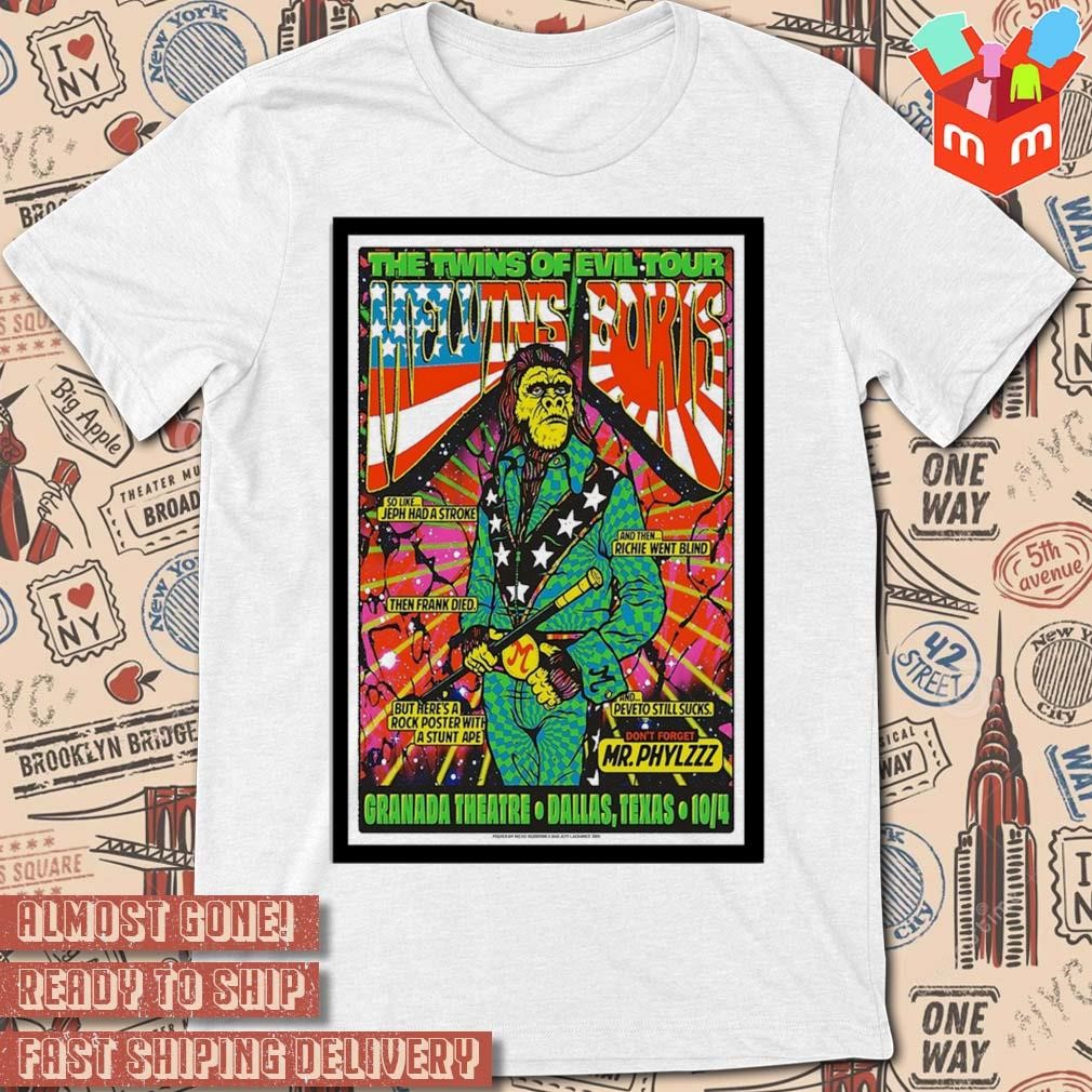 The Melvins aug 28 2023 San Francisco art poster design t-shirt