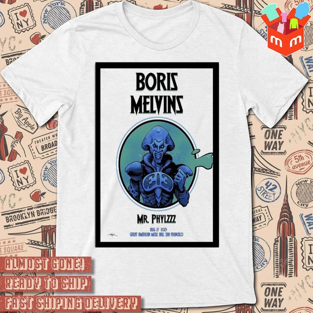 The Melvins great American music hall San Francisco CA august 27 2023 art poster design t-shirt