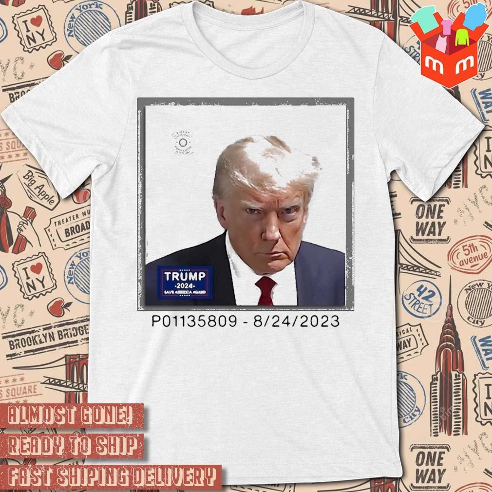 Trump Mugshot 2024 Save america again p01135809 8-24-2023 photo design T-shirt