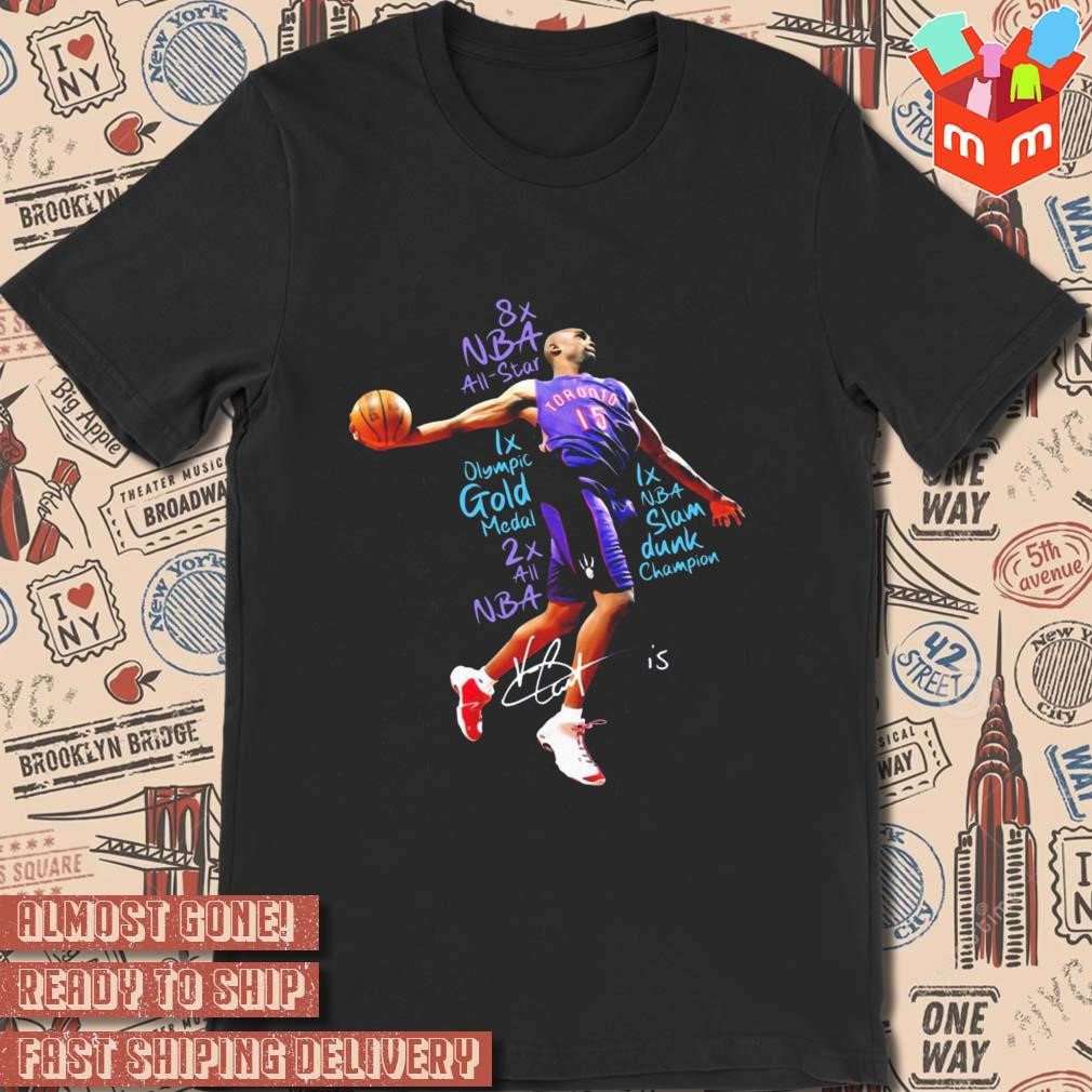 Vince Carter 3 NBA all star olympic gold medal 2x all NBA signature photo design t-shirt