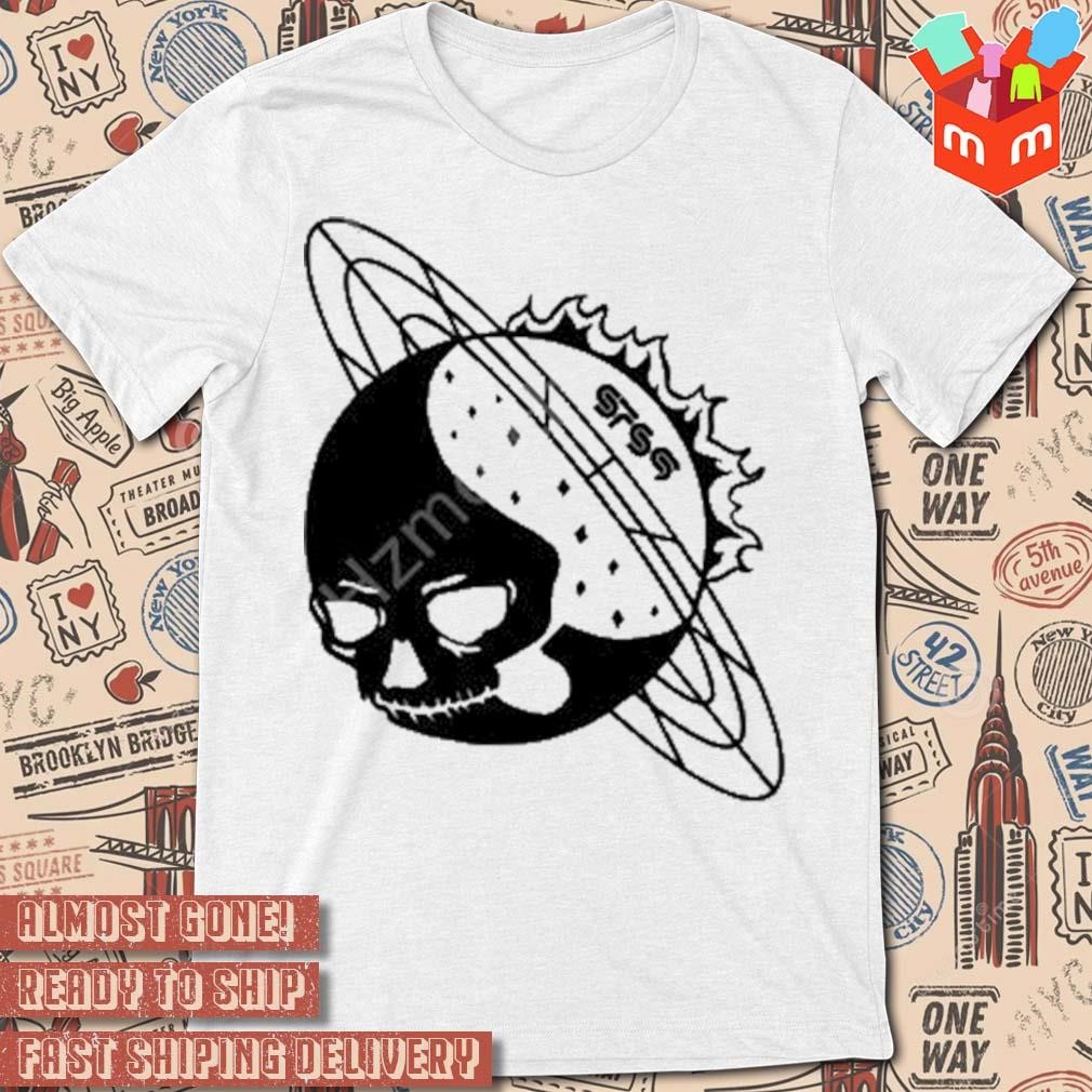 West of the moon skull art design t-shirt