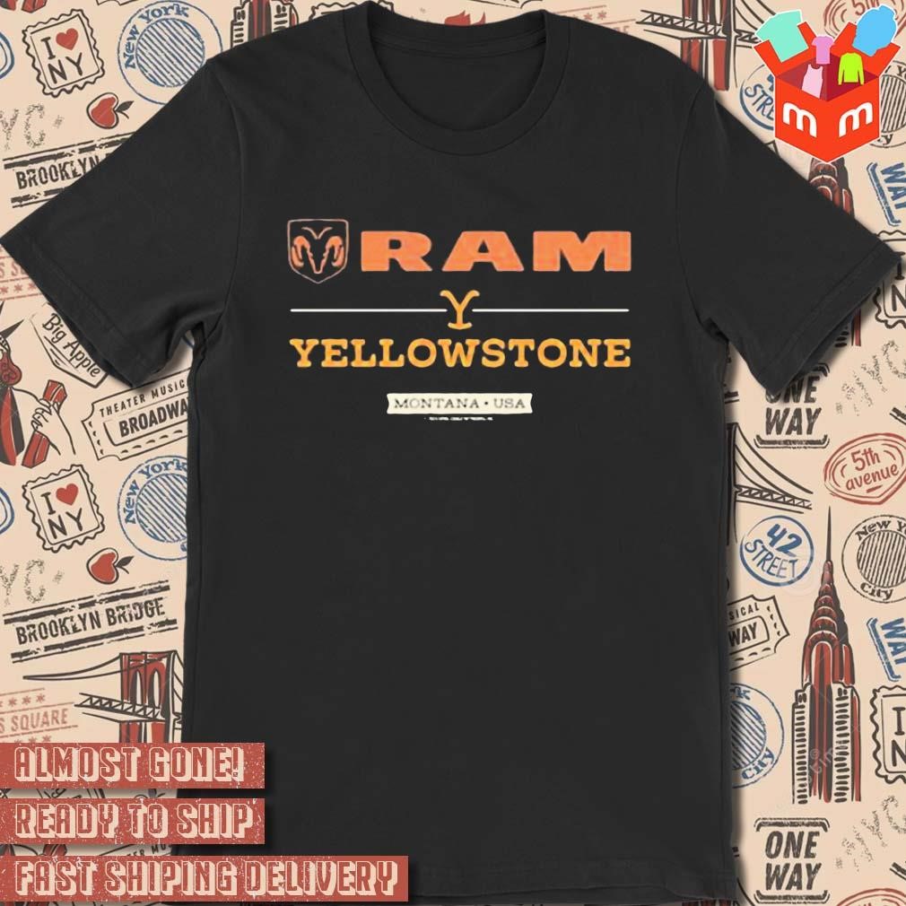 Yellowstone X Ram Montana USA logo design T-shirt