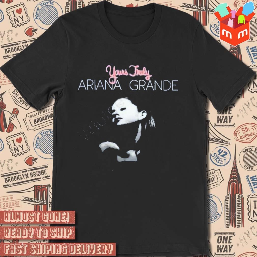 Yours truly Ariana Grande 10th anniversary puff print photo design t-shirt