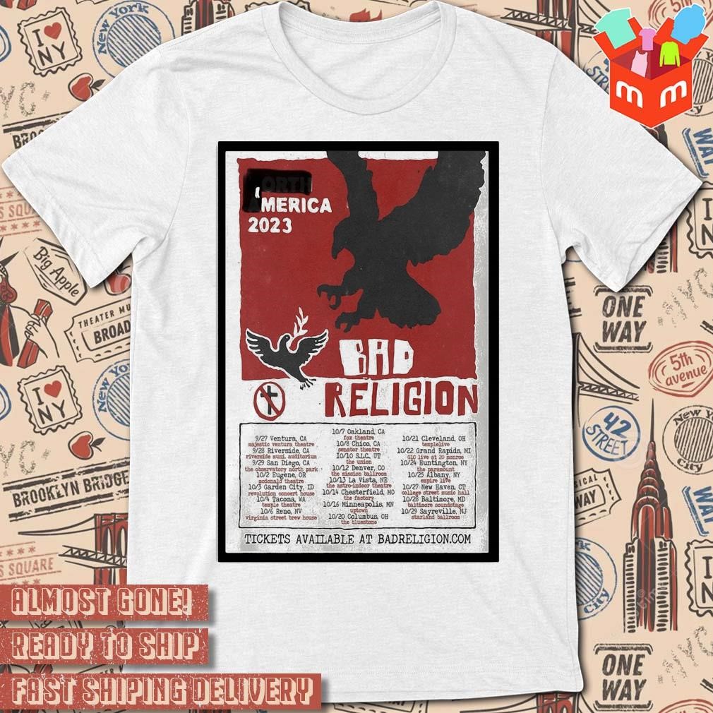 Bad religion world tour America 2023 art poster design t-shirt