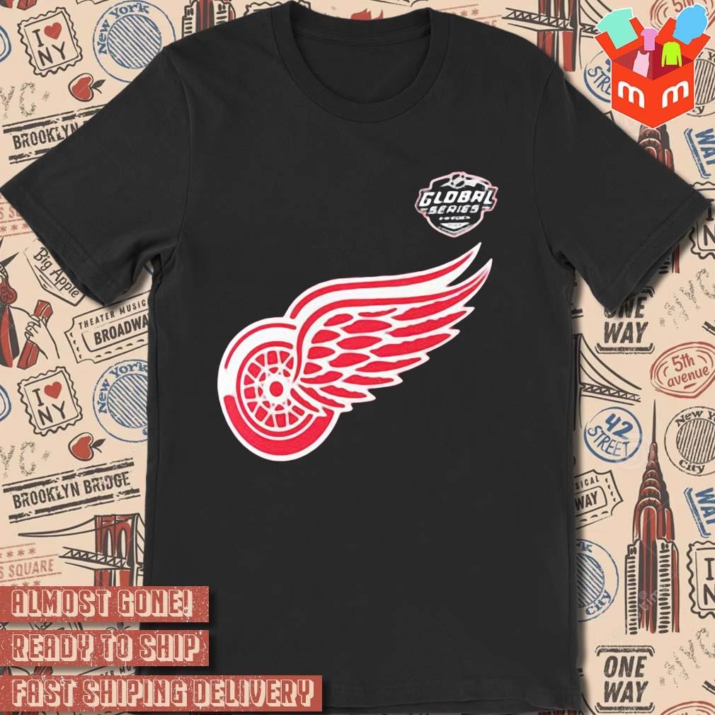 Detroit red wings fanatics branded 2023 nhl global series logo design T-shirt