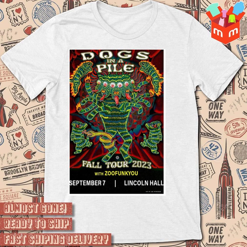 Dogs in a pile 2023 chicago il art poster design t-shirt