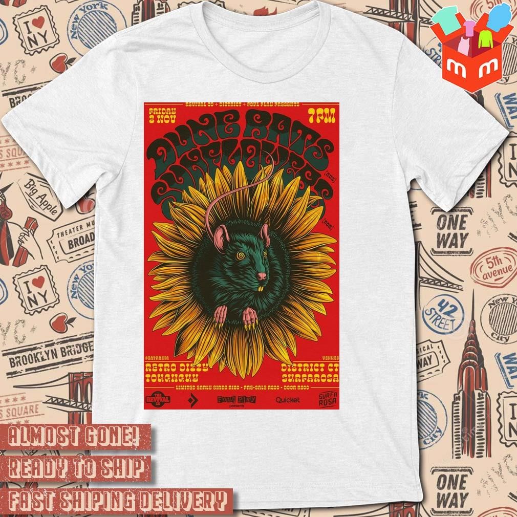 Dunerats and sunflowers november 3 2023 district event poster t-shirt