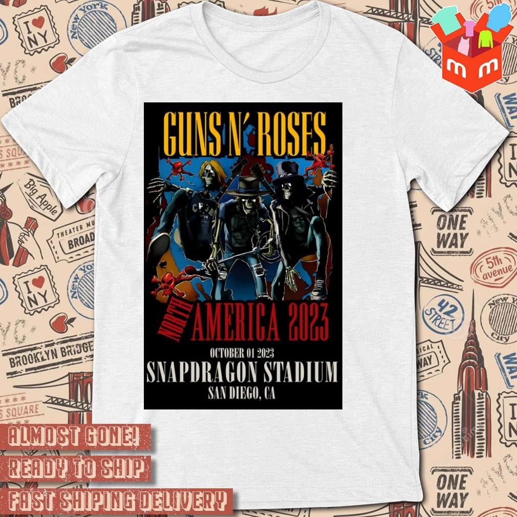 Guns n' roses october 01 2023 san diego ca art poster design t-shirt