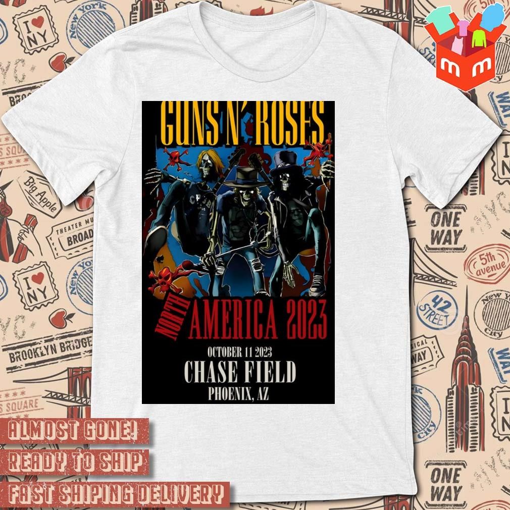 Guns n' roses october 11 2023 chase field phoenix az art poster design t-shirt