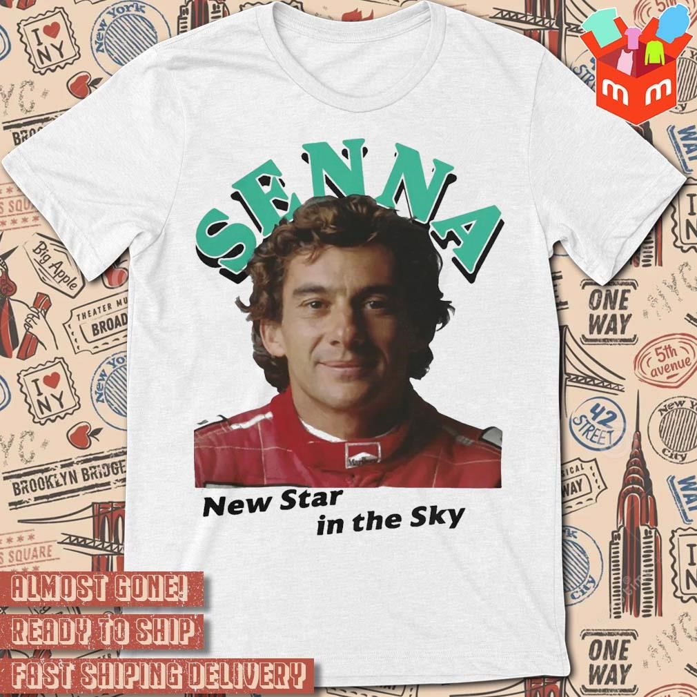 Lewis Hamilton ayrton senna new star in the sky photo design t-shirt