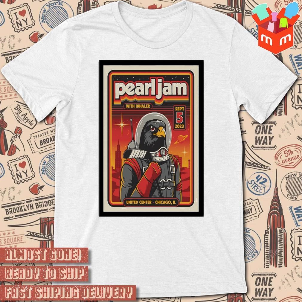 Pearl Jam united center september 5 2023 concert art poster design t-shirt