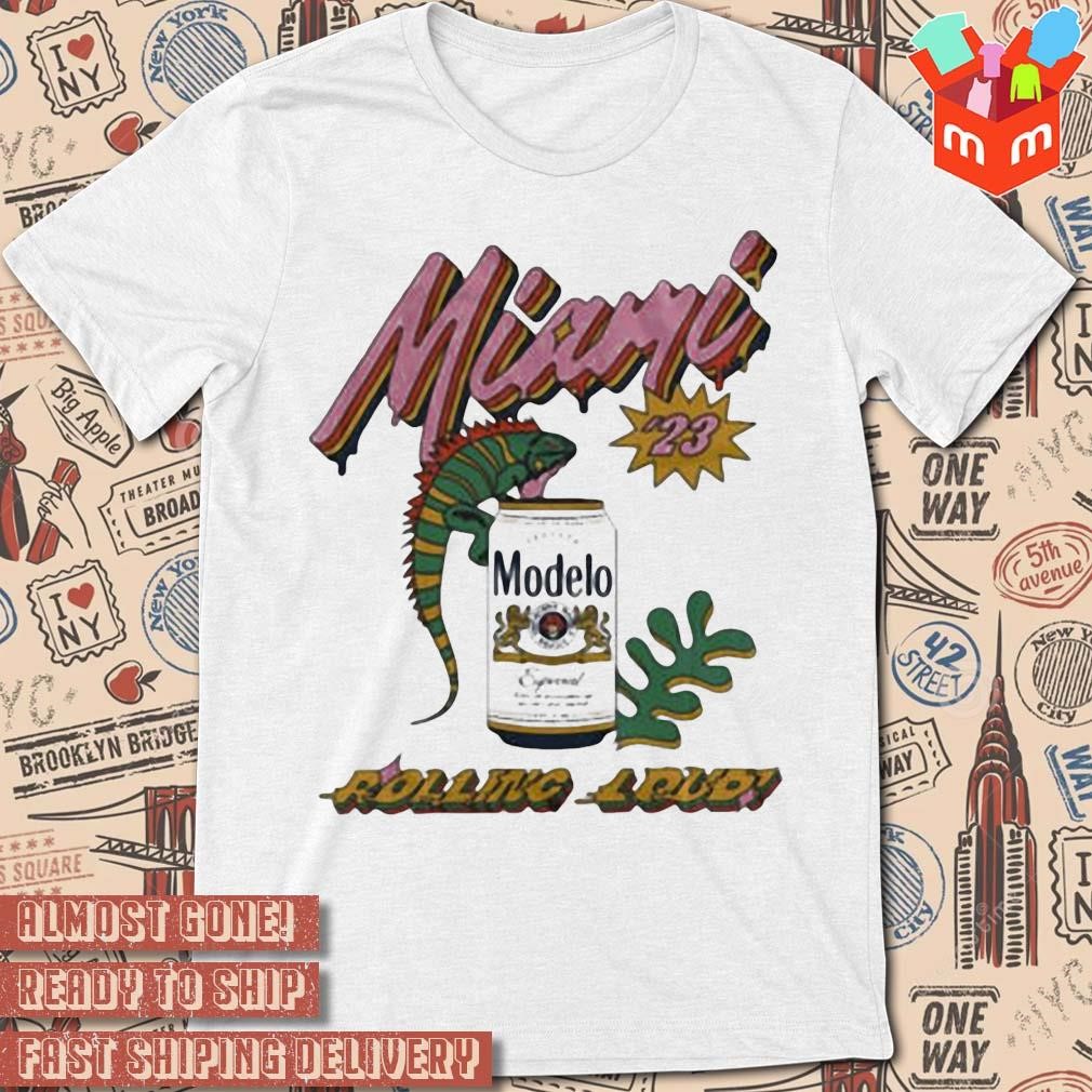 Rolling x modelo miamI 23 iguana art design T-shirt