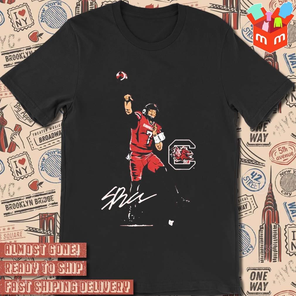 South Carolina football spencer rattler superstar pose signature art design t-shirt