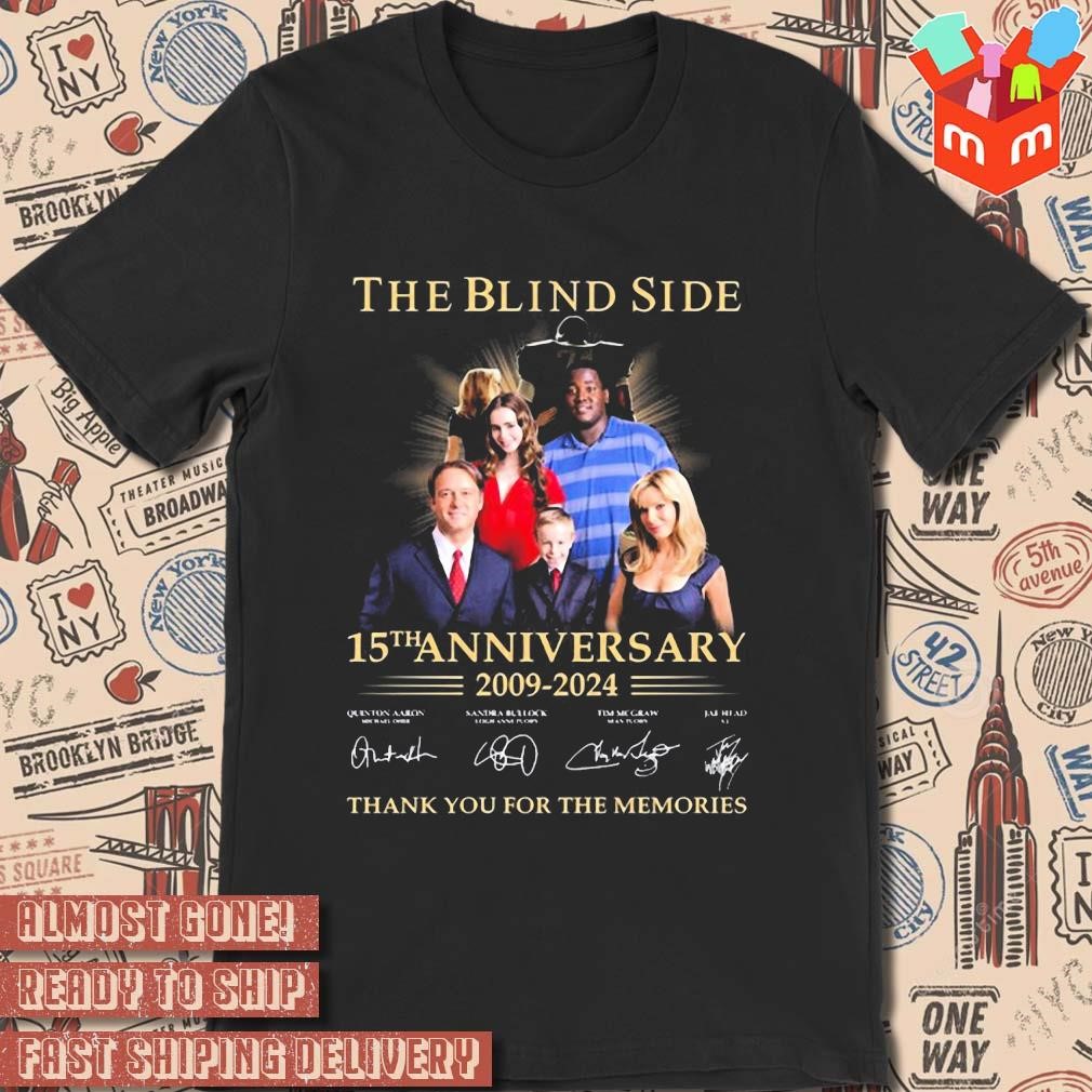 The blind side 15th anniversary 2009 2024 thank you for the memories signature photo design t-shirt