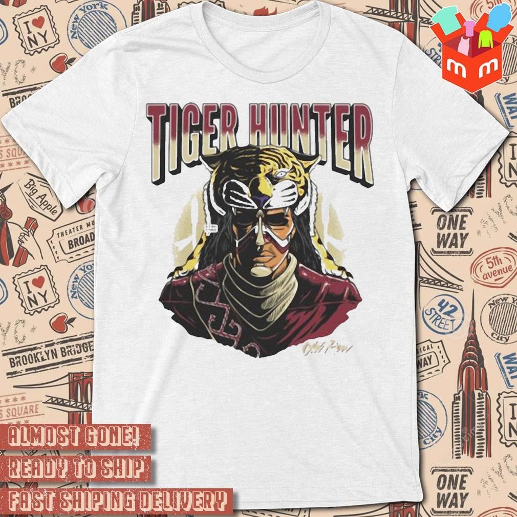 The tiger hunter Football art design t-shirt